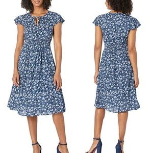 Lucky Brand Olivia Blue Floral Blue Dress 2X